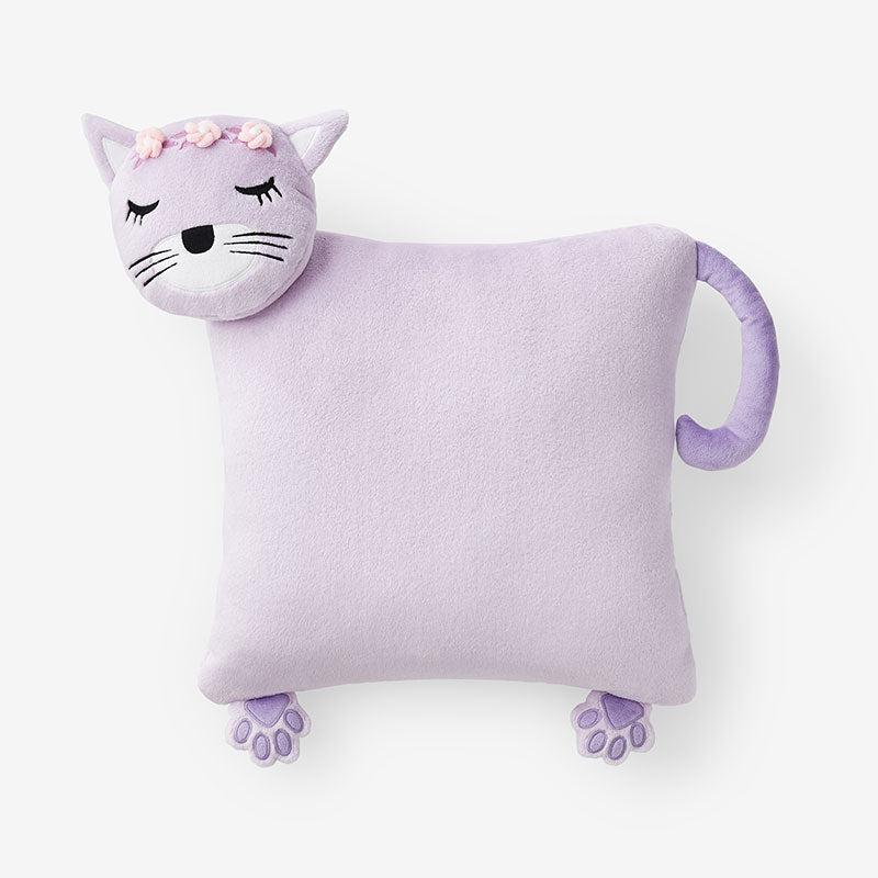 Plush Character Pillow - Lavender Cat