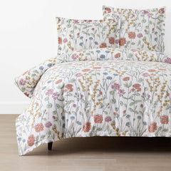 Garden Mirage Classic Cool Cotton Percale Duvet Cover - White Multi, King/Cal. King