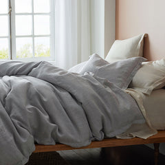 Premium Breathable Relaxed Chambray Linen Sham - Gray, King
