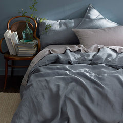Premium Breathable Washed Linen Solid Sham - Dusty Blue, Standard