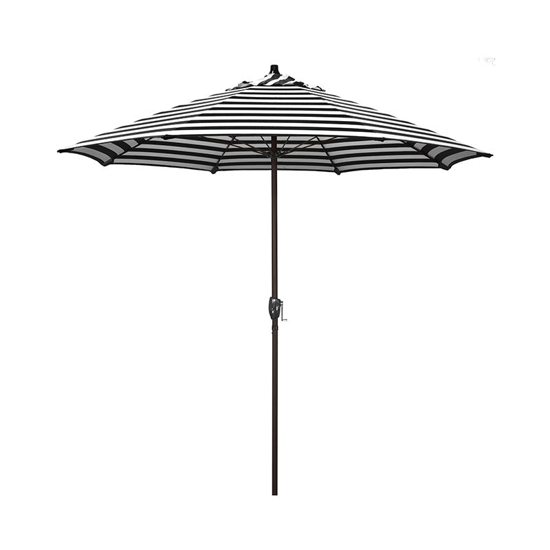 Round Outdoor Patio Umbrella, Aluminum with Auto Tilt Crank - Black Finish, Cabana Classic, 7.5'