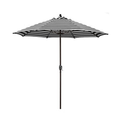 Round Outdoor Patio Umbrella, Aluminum with Auto Tilt Crank - Black Finish, Cabana Classic, 7.5'