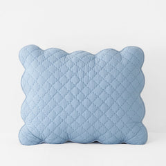 Scallop Quilted Sham - Blue Sea, King