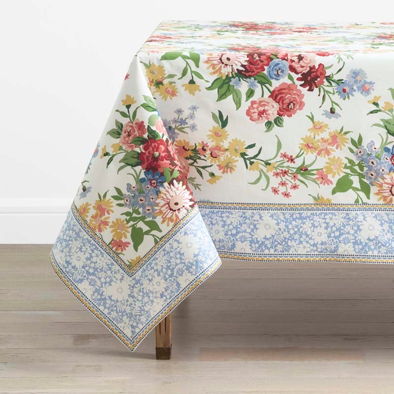 Garden Floral Cotton Tablecloth - Natures Bouquet, 70 in. x 108 in.