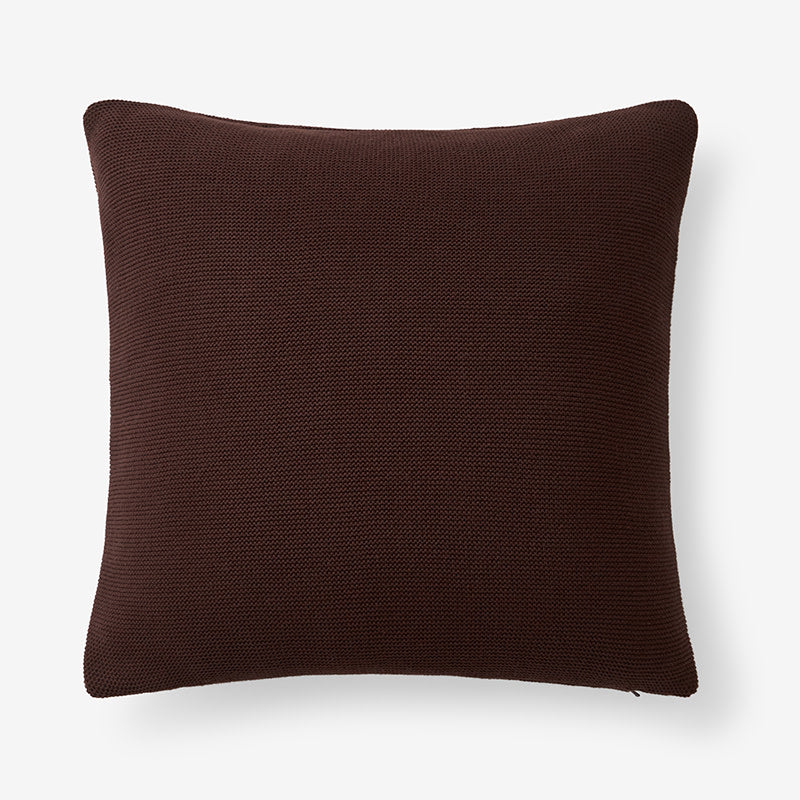 Classic All Season Breathable Cotton Knit Decorative Pillow Cover - Brown