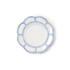 Faux Bamboo Border Melamine Salad Plates, Set of 4 - Light Blue