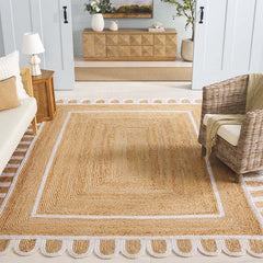 Scallop Border Handwoven Jute Rug - Ivory, 4' x 6'