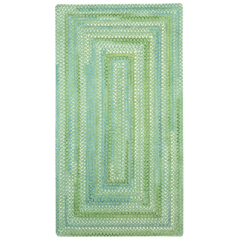 Sailor Stripe Reversible Braided Cotton Rug - Green, 2' x 3'