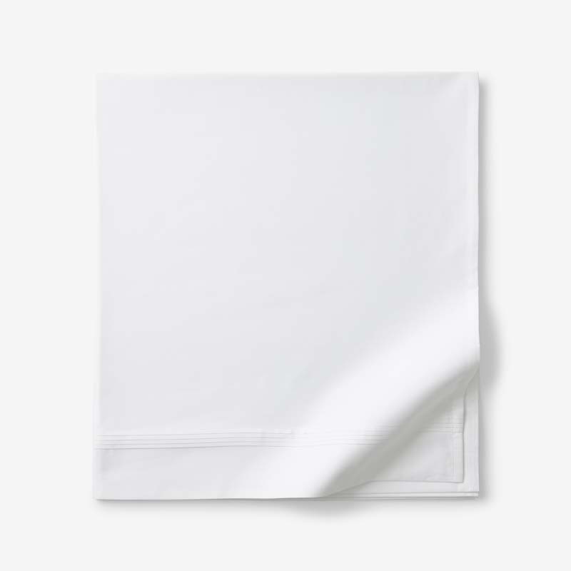 Luxe Smooth Egyptian Cotton Sateen Flat Bed Sheet - White, King/Cal. King