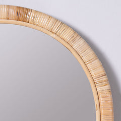 Arched Rattan Wall Mirror - Natural