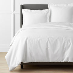 Luxe Smooth Egyptian Cotton Sateen Duvet Cover - White, Oversized Full/Queen