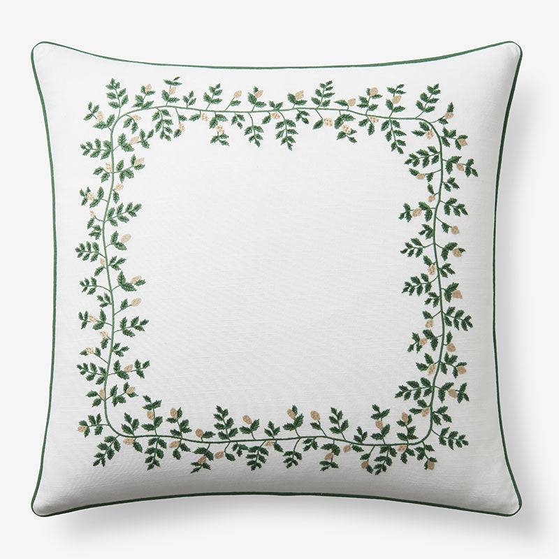 Climbing Vines Decorative Square Pillow Cover - Green/White