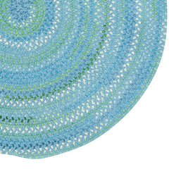 Sailor Stripe Reversible Braided Cotton Rug - Blue, 7' 6'' Round
