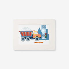 Construction Trucks Wall Art - Orange