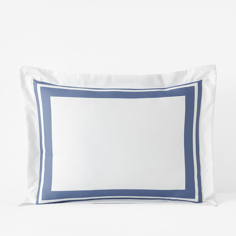 Double Border Premium Smooth Supima® Cotton Wrinkle-Free Sateen Sham - Blue Dusk, Standard
