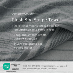 Plush Spa Stripe Hand Towel - Light Gray