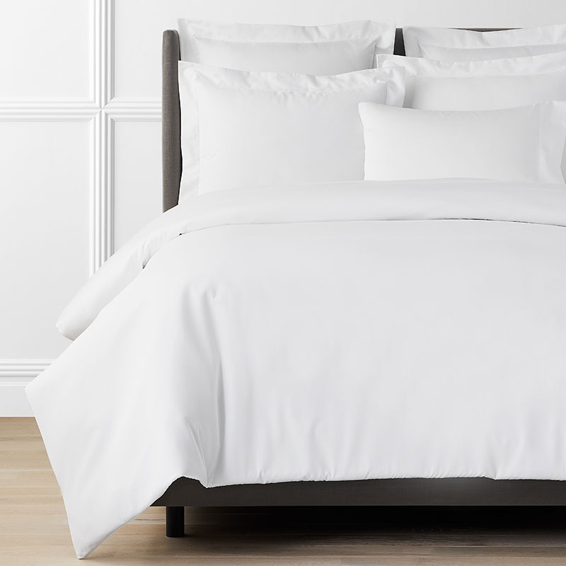 Premium Smooth Supima® Cotton Wrinkle-Free Sateen Duvet Cover - White, King/Cal. King