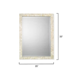 Mother-of-pearl Rectangular Mirror - Cream, OS