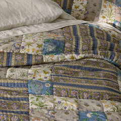 Dorothea Patchwork Quilted Sham - Blue Multi, Euro