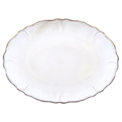 Rustica Antique White Melamine Oval Serving Platter - White