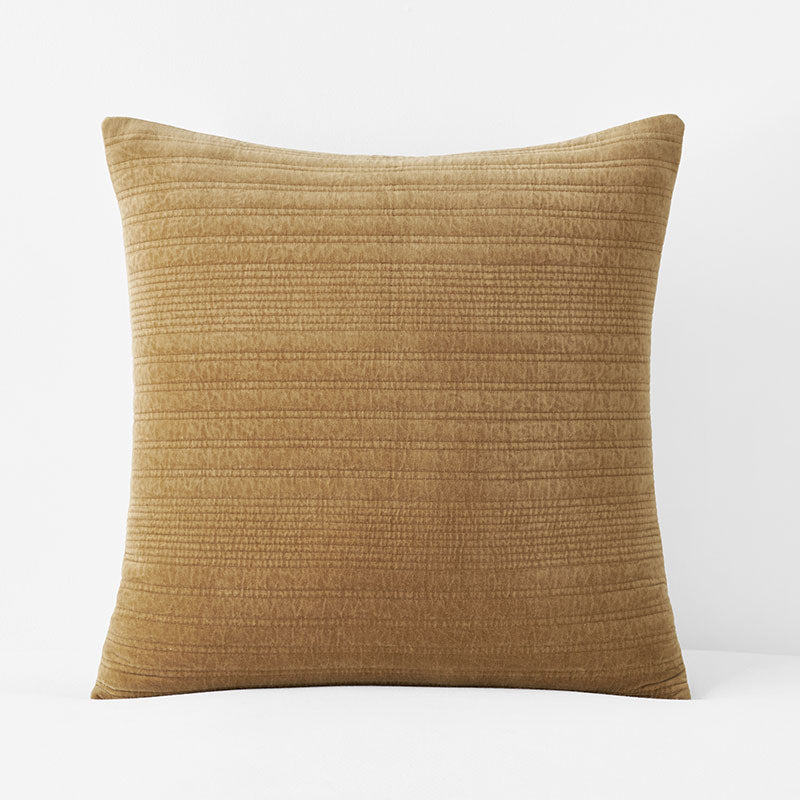 Line Stitch Velvet Quilted Sham - Gold, Euro