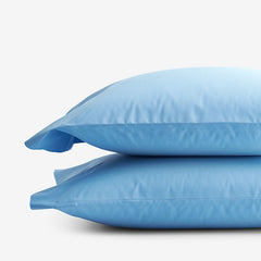Classic Cool Organic Cotton Percale Solid Bed Sheet Set - Ocean Blue, King