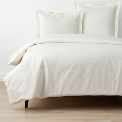 Premium Cool Organic Cotton Percale Duvet Cover - Ivory, Full