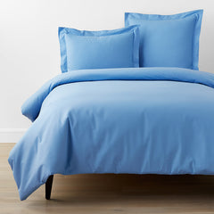 Classic Cool Organic Cotton Percale Solid Duvet Cover - Ocean Blue, King/Cal King