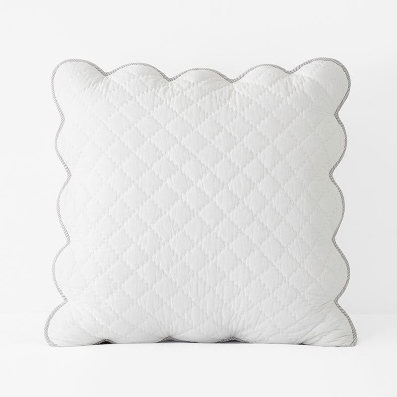 Scallop Quilted Sham - White, Euro