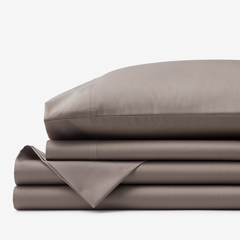 Classic Smooth Wrinkle-Free Sateen Bed Sheet Set - Cinder, Full