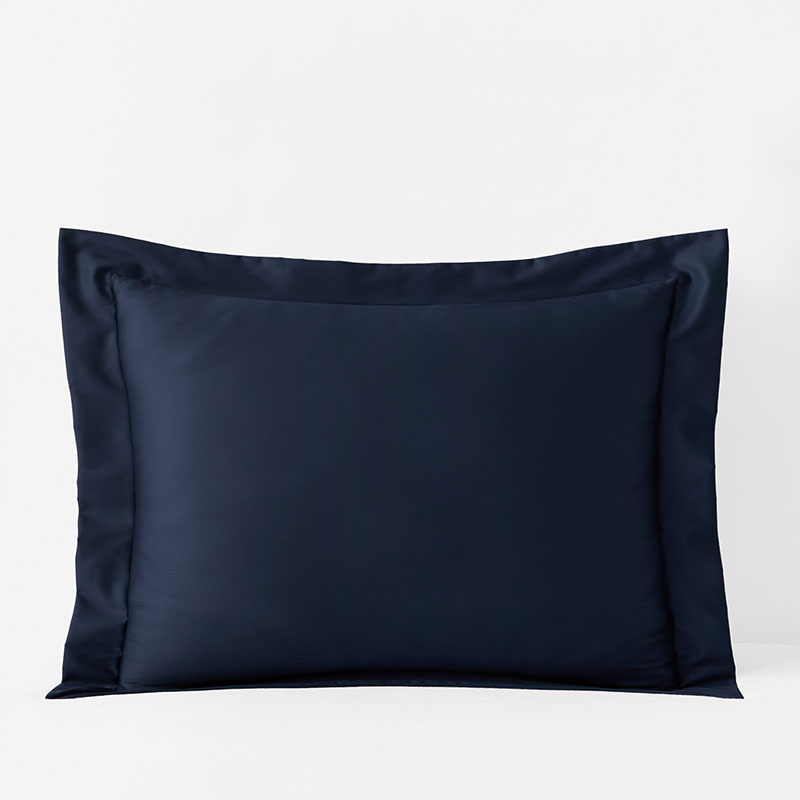 Premium Smooth Supima® Cotton Wrinkle-Free Sateen Sham - Navy, Standard