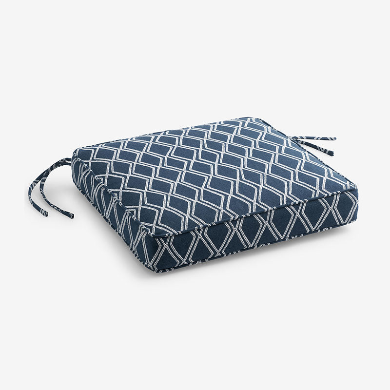 Replacement Boxed Edge Chair Cushion - Voyage Indigo, 18 in. x 18 in.