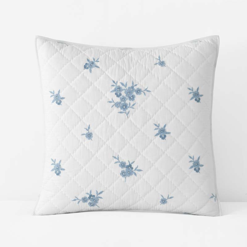 Brinda Floral Quilted Sham - White, Euro