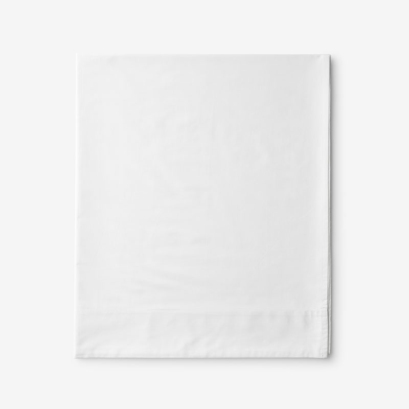 Classic Cool Cotton Percale Solid Flat Bed Sheets - White, Twin
