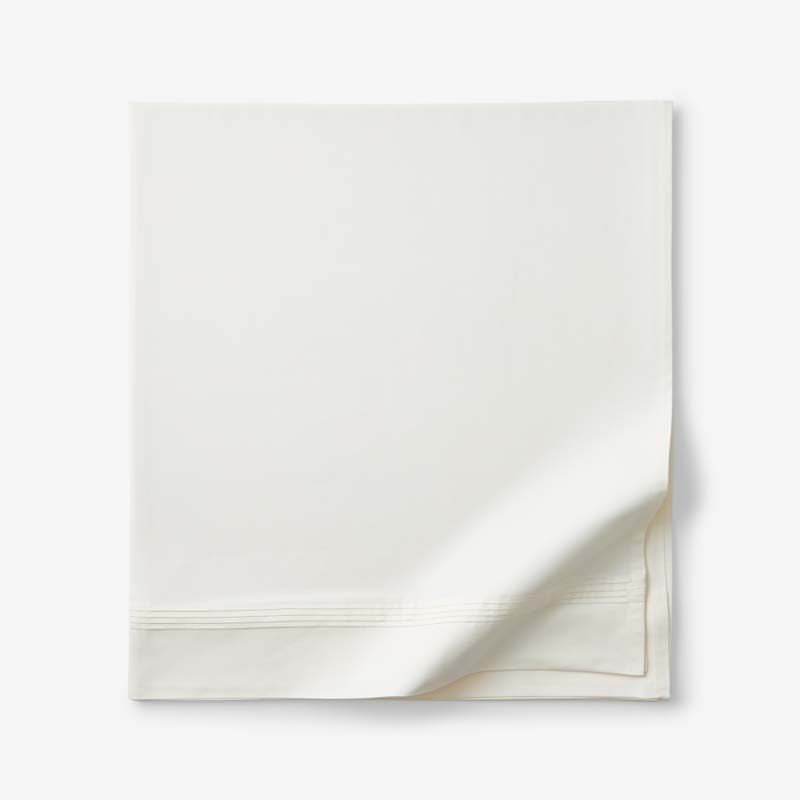 Luxe Smooth Egyptian Cotton Sateen Flat Bed Sheet - Cream, Twin/Twin XL
