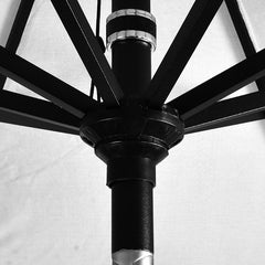 6' Round Outdoor Patio Umbrella, Aluminum with Push Button Tilt - Black Finish, Cabana Classic