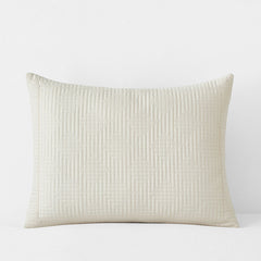 Premium Smooth Cotton Sateen Solid Quilted Sham - Cream, Standard