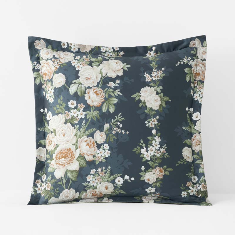 Blooming Melody Reversible Premium Smooth Wrinkle-Free Sateen Sham - Green Multi, Euro