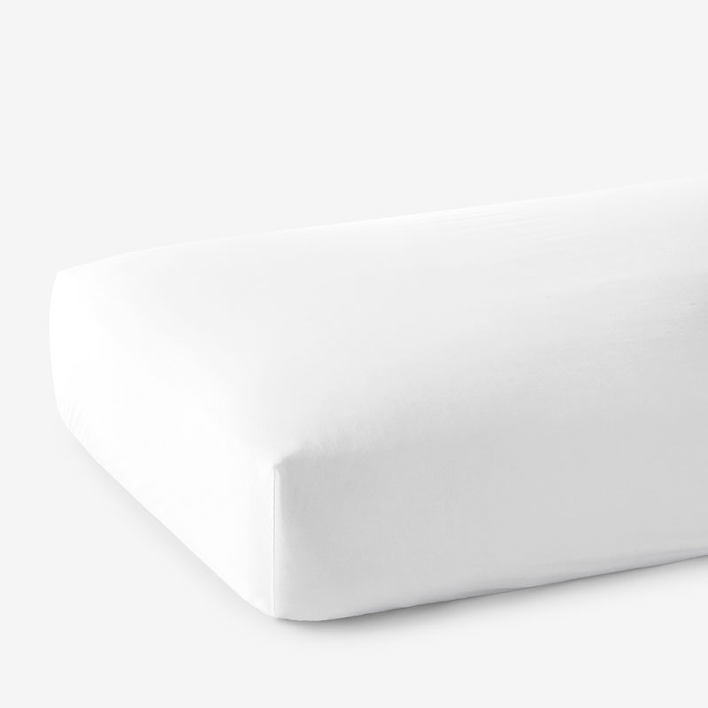 Classic Smooth Wrinkle-Free Sateen Fitted Bed Sheet - White, Full