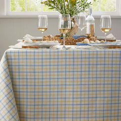 Classic Plaids Yarn-Dyed Tablecloth - Graph Plaid Yellow, 70 in. x 90 in.