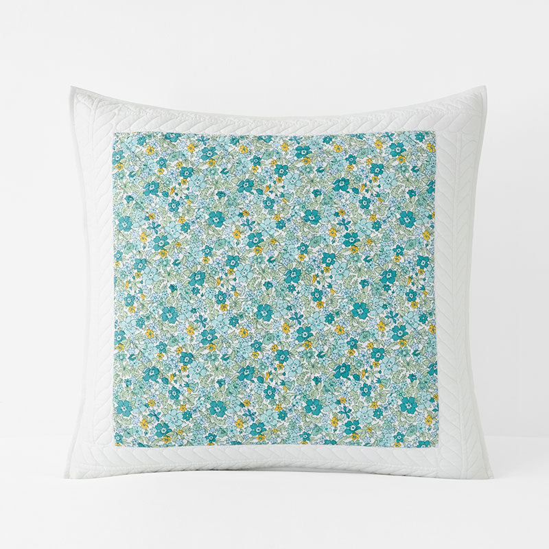 Brenna Patchwork Quilted Sham - White Multi, Euro