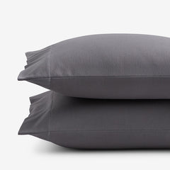 Classic Ultra-Cozy Cotton Velvet Flannel Pillowcase Set - Stone Gray, King