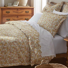 Joyful Floral Classic Smooth Sateen Sham - Gold, King