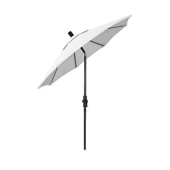 Round Outdoor Patio Umbrella, Fiberglass with Twist Tilt - Black Finish, Natural, 7.5'