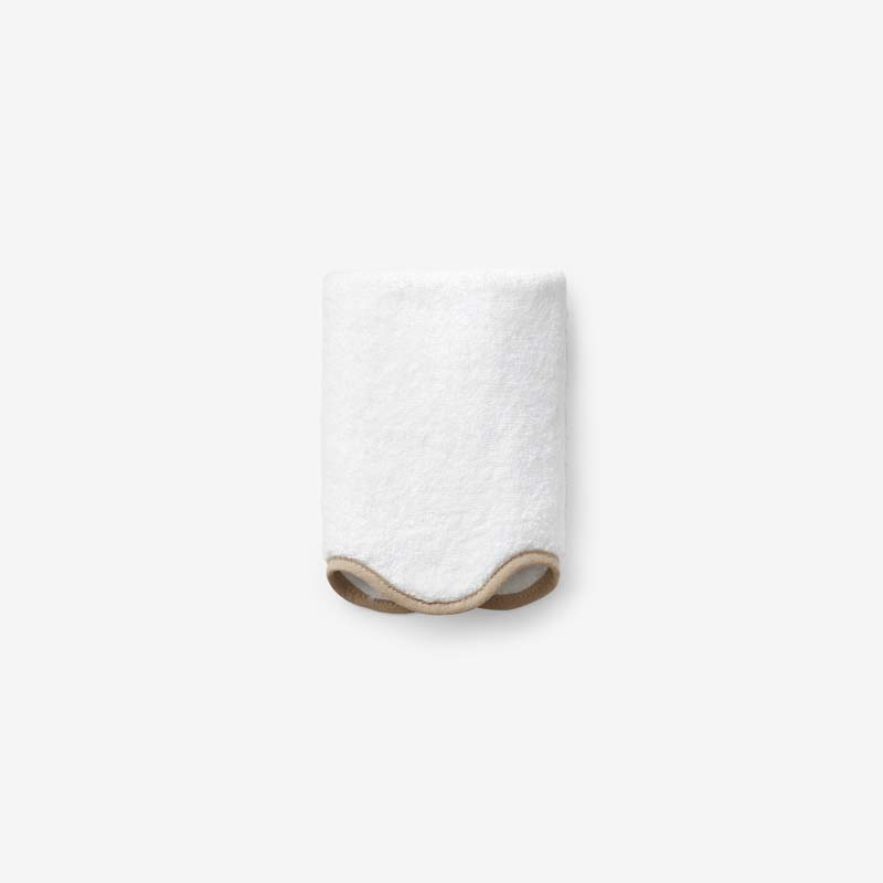 Scalloped Edge Washcloth - Beige