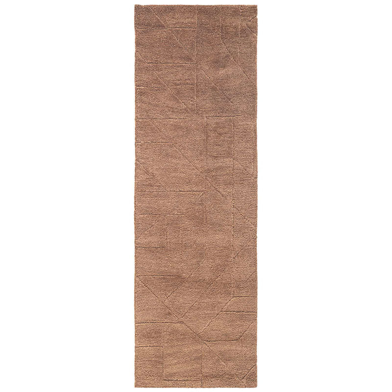 Relief Hand Tufted Wool Rug -  Rust, 8' Runner