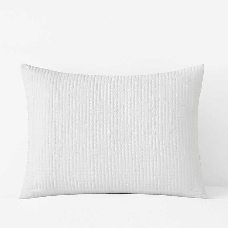 Premium Smooth Cotton Sateen Solid Quilted Sham - White, Standard