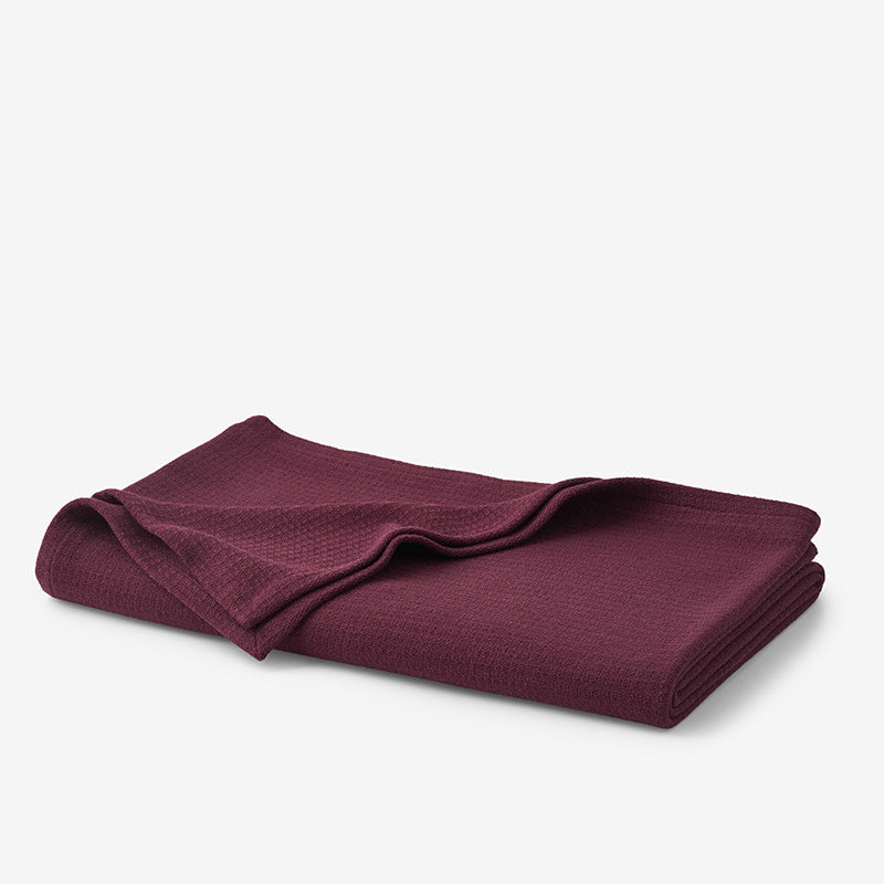 Cotton Weave Blanket - Merlot, Full/Queen