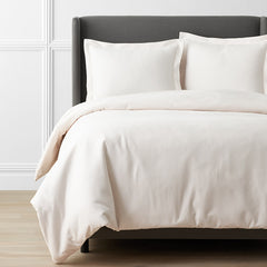 Premium Ultra-Cozy Cotton Velvet Flannel Duvet Cover - Cream, Full/Queen