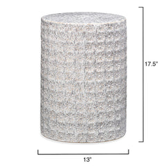 Ceramic Flower Side Table - White